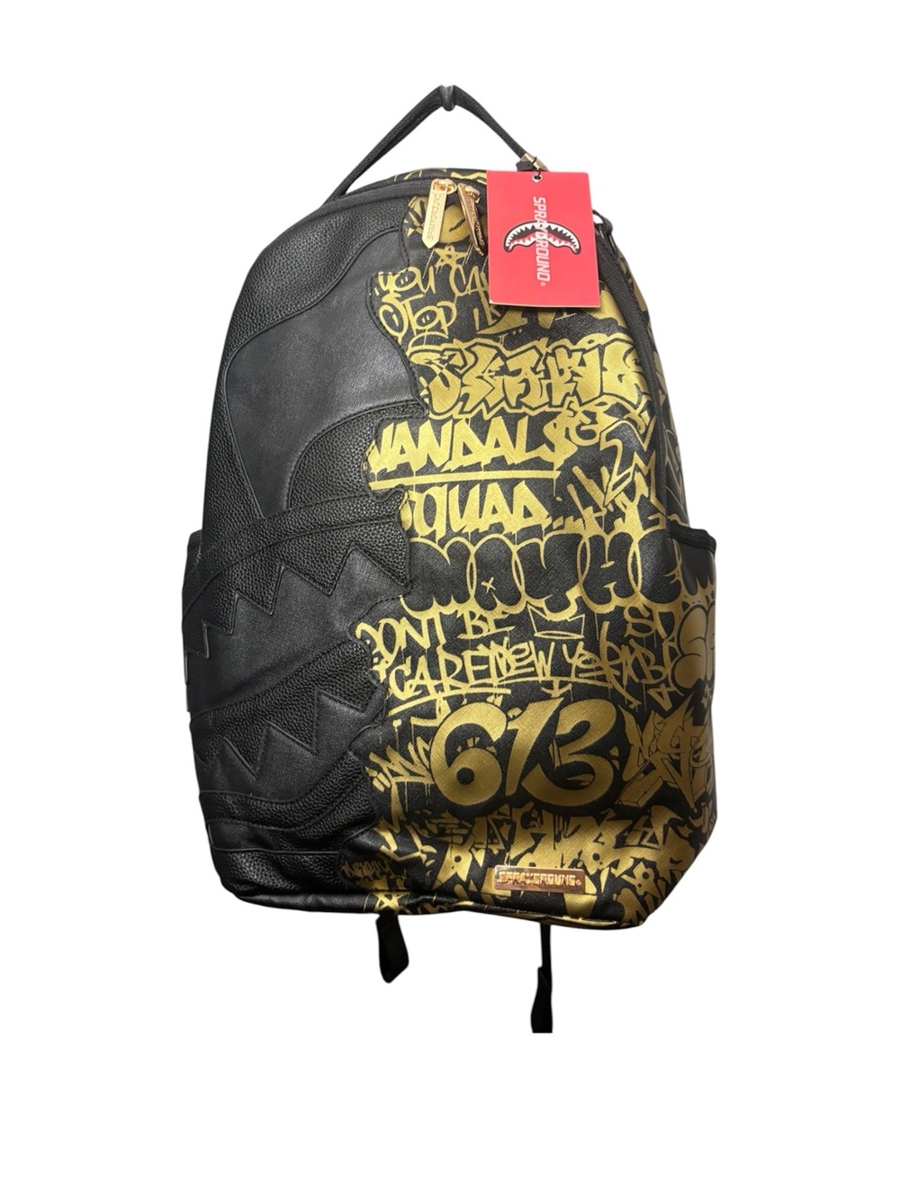 NWT Sprayground Half Graff Glide Backpack (DLXV) Black and Gold